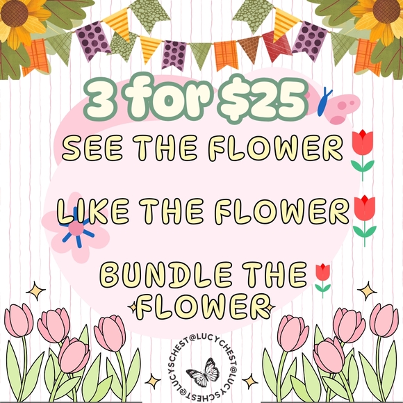 🌷 Bundle 🌷RED FLOWER 🌷3 For $25 🌷 All Items With 🌷 - Picture 1 of 1